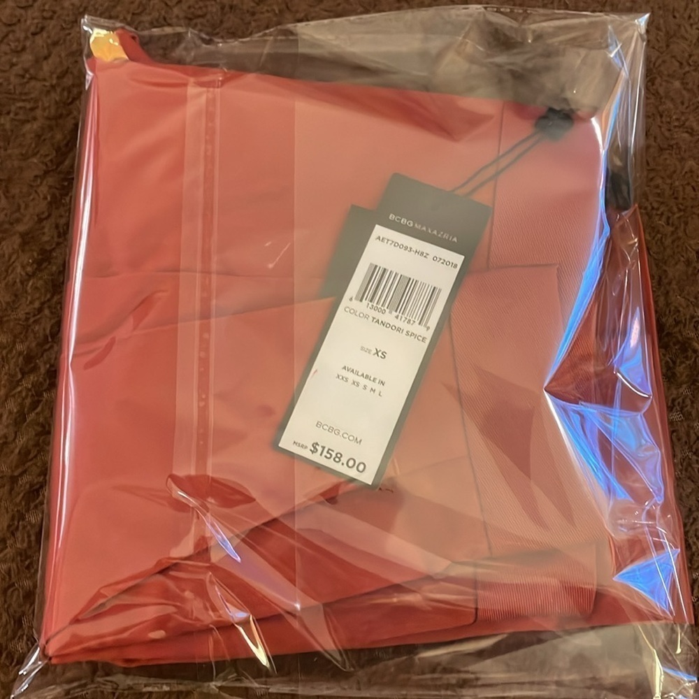NWT - BCBGMaxAzria Women’s Pleated High Waisted Shorts (Burnt Orange Color, XS) - Picture 5 of 5
